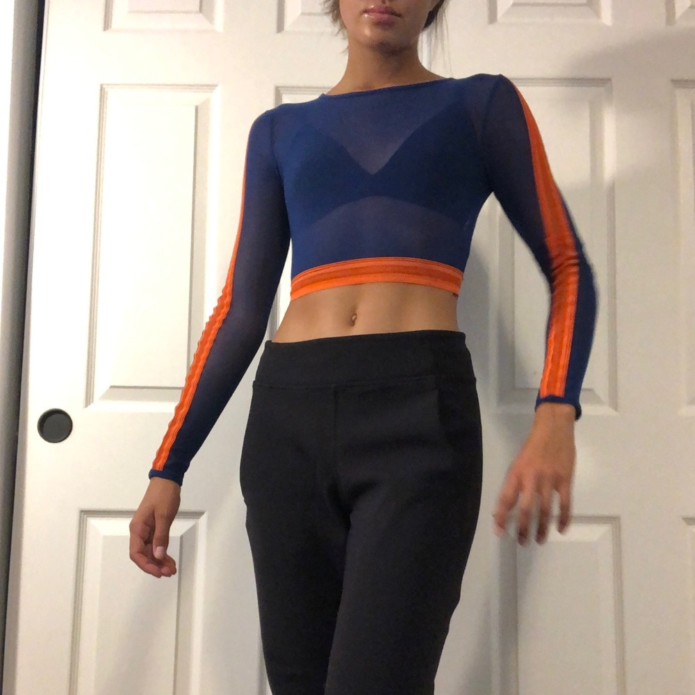 Urban Outfitters blue mesh top